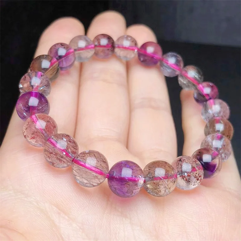 

Natural Super 7 Bracelet Women Healing Gemstone Crystal Strand Bangles Lovers Girlfriend Jewelry Gift 1PCS