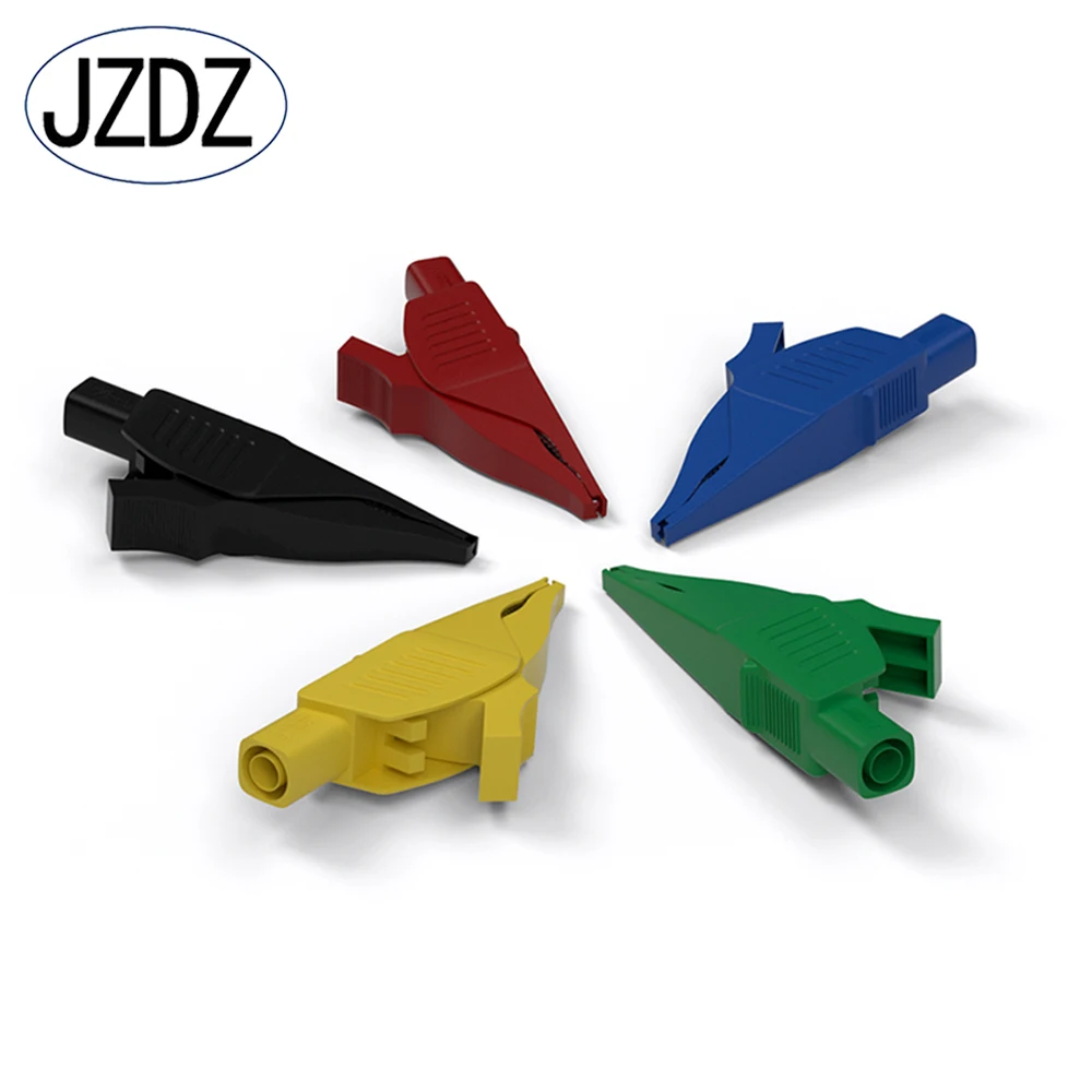 JZDZ Heavy Duty Alligator Clips Full Insulated Safe Crocodile Clips with 4mm Banana Jack Socket for electrical Test J.60042