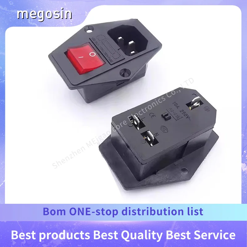 1 шт./лот AC-01A розетка AC-14-F16B три в одном KCD5 красный свет 10A розетка предохранителя встроенная проводка
