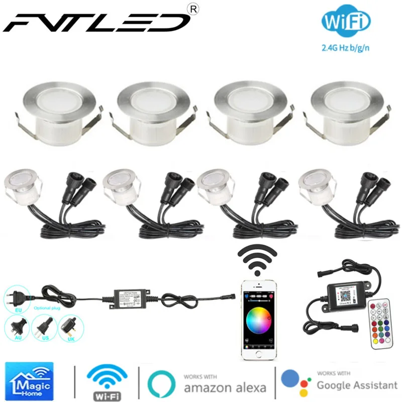 10ks FVTLED outdoorové LED lehký vodotěsný sad besídka paluba schod krok LED RGB světel wifi/bluetooth/ir vzdálený ovládání  lamp