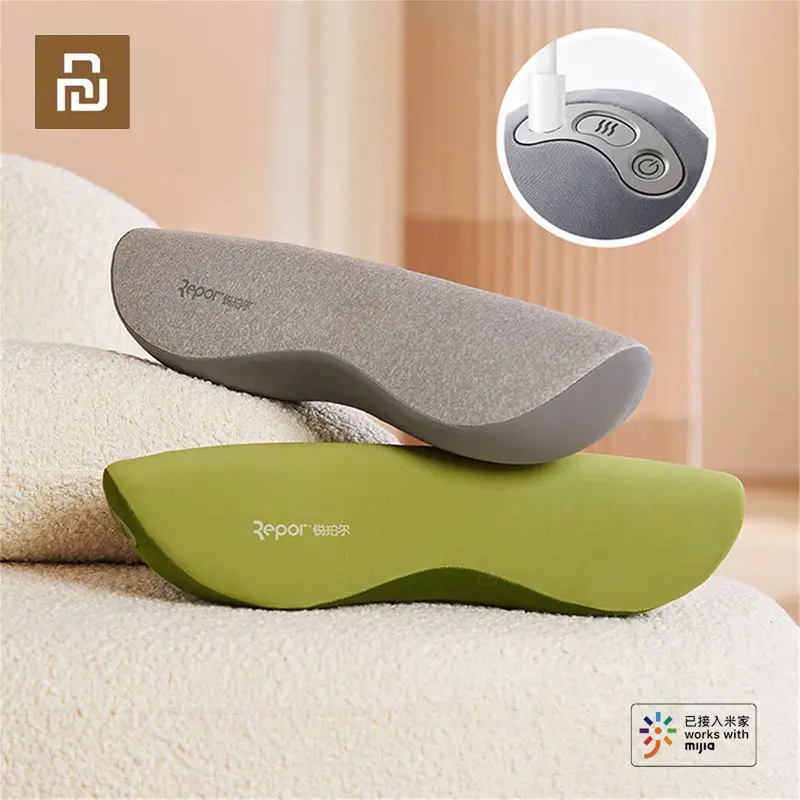 New Youpin Repor Neck Pillow Traction Stretching Cervical Graphene Hot Compression Roller Chiropractic Pillow Works with 