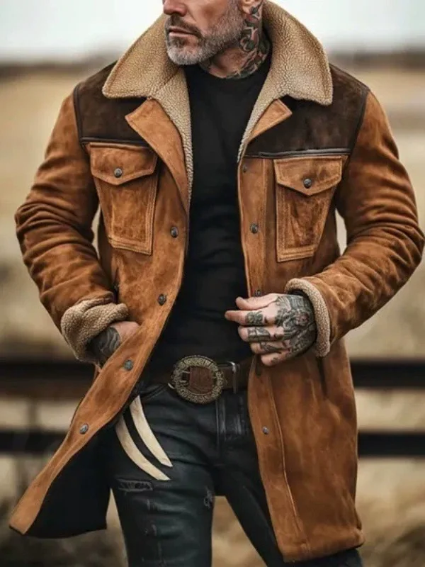 

Мужское пальто в стиле ретро-вестерн, классическое, свободного кроя, зимняя верхняя одежда, молодежная мода, с флисовой подкладкой, утолщенное, с внутренней подкладкой из полиэстера