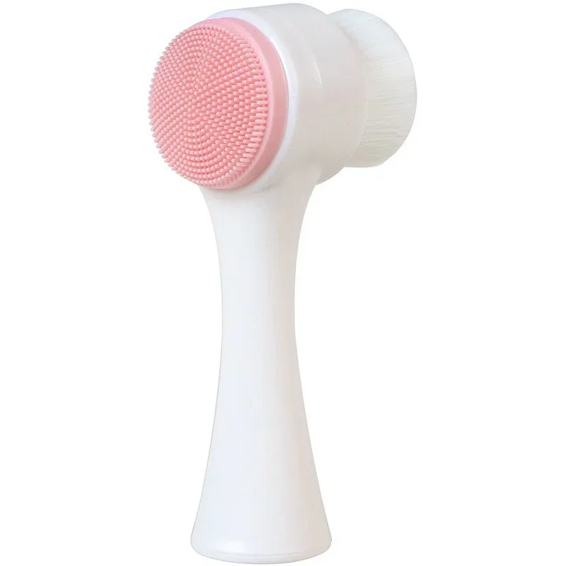 Brosse nettoyante pour le visage en silicone, double face, produit nettoyant pour le visage, élimination des points noirs, nettoyant pour les pores, expectorateur, gIslande pour le visage