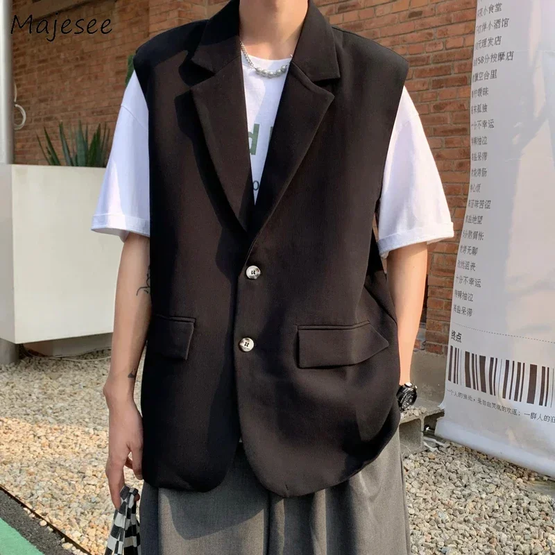 Coat Gentle Fashion Hip All-match Design Baggy Handsome Streetwear Japanese Teens Vests Men Clothing College Hop Sleeveless