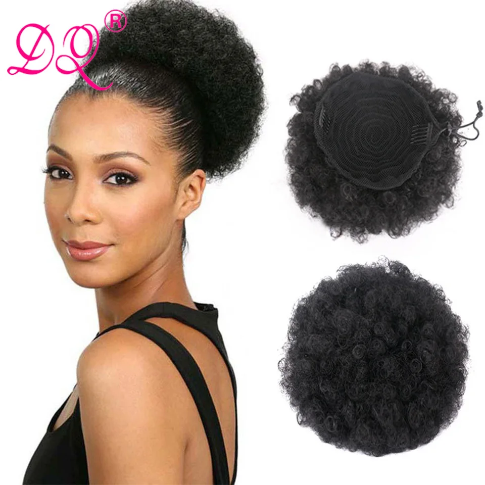 

Afro Puff Chignon Drawstring Hair Bun Synthetic Curly Hair Ponytail Elastic With Hair Extensions Scrunchy Hair Buns For Women