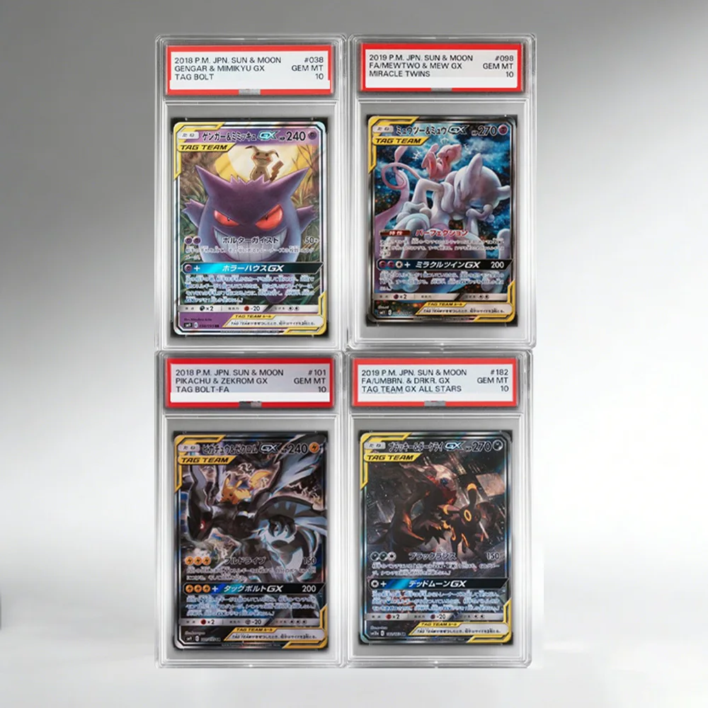 

DIY PTCG Rating Card SUN MOON GENGAR&MIMIKYU MEWTWO ZEKROM UMBRN Anime Card Jpanese 10Points Rating Card Anime Game Card