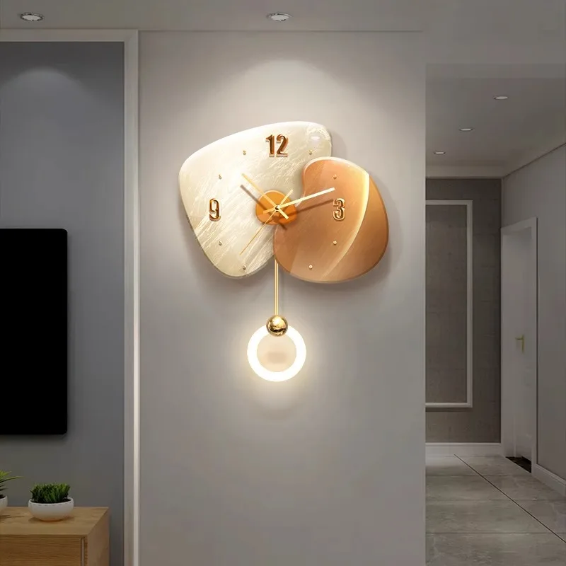 

Time comes and goes, living room clock hanging painting, TV background wall luminous decorative painting, wall lamp, dining room