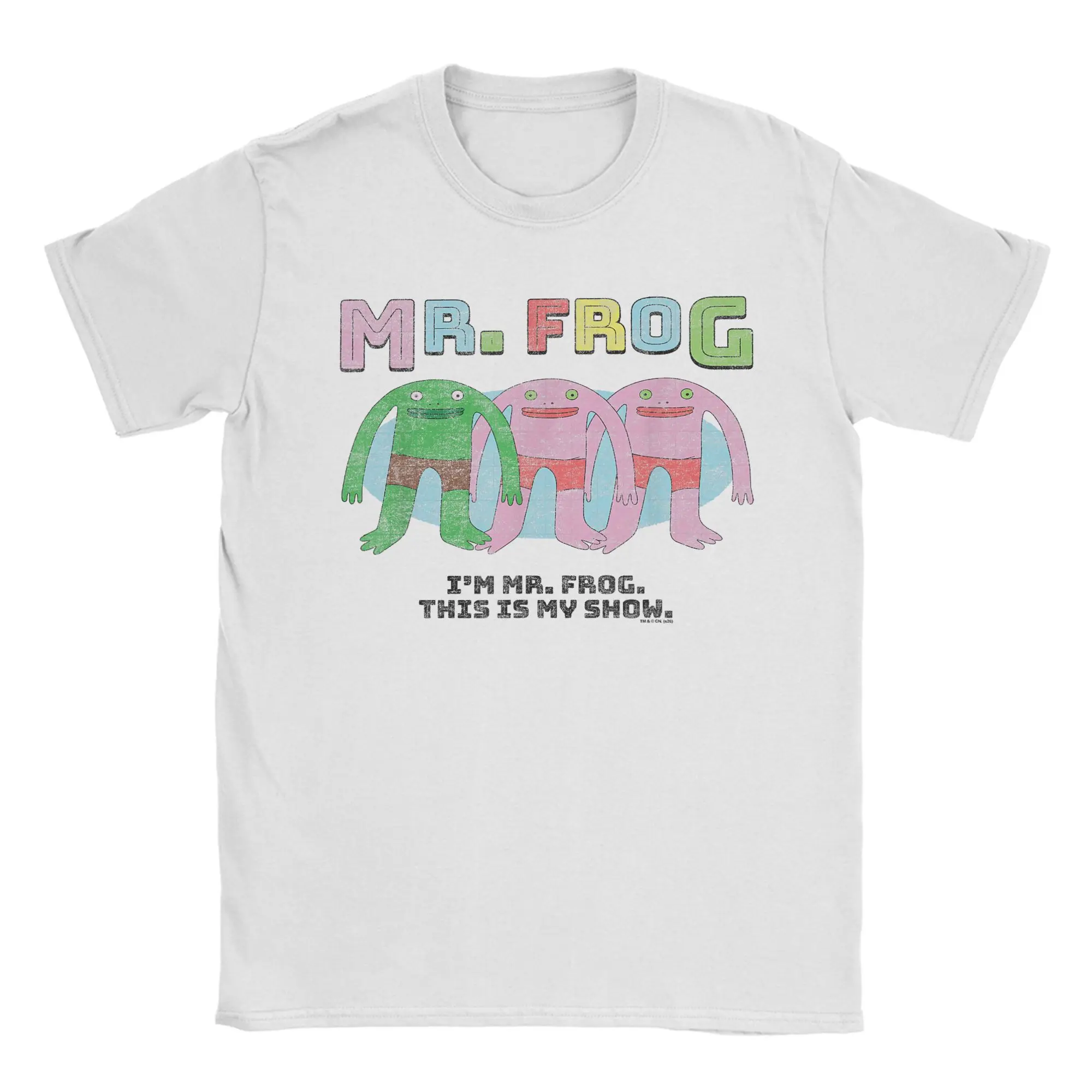 Smiling Friends Colorful Mr Frog T-Shirt Men  Vintage Cotton Tees O Neck Short Sleeve T Shirt Printed Tops