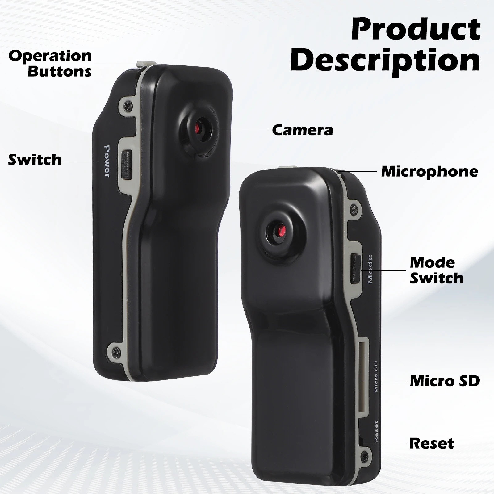 Mini Camcorder Webcam Support 16GB Cam Sports Bike Motorbike Cam MD80 High-Definition Mini Sports