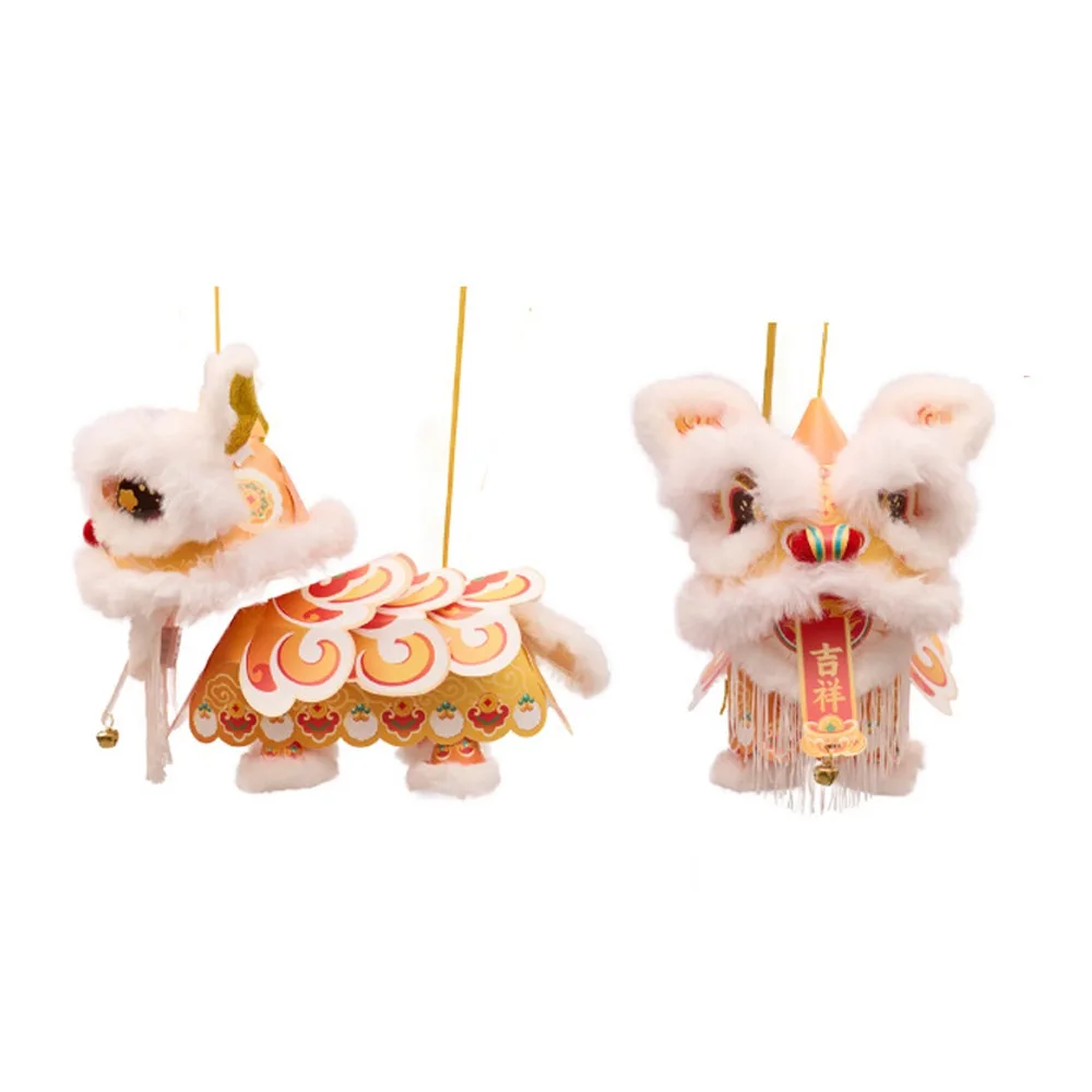 

2026 New Year Lion Dance Lantern Waterproof DIY Material Package Handmade Lantern Ancient with Tassel Luminous Lantern