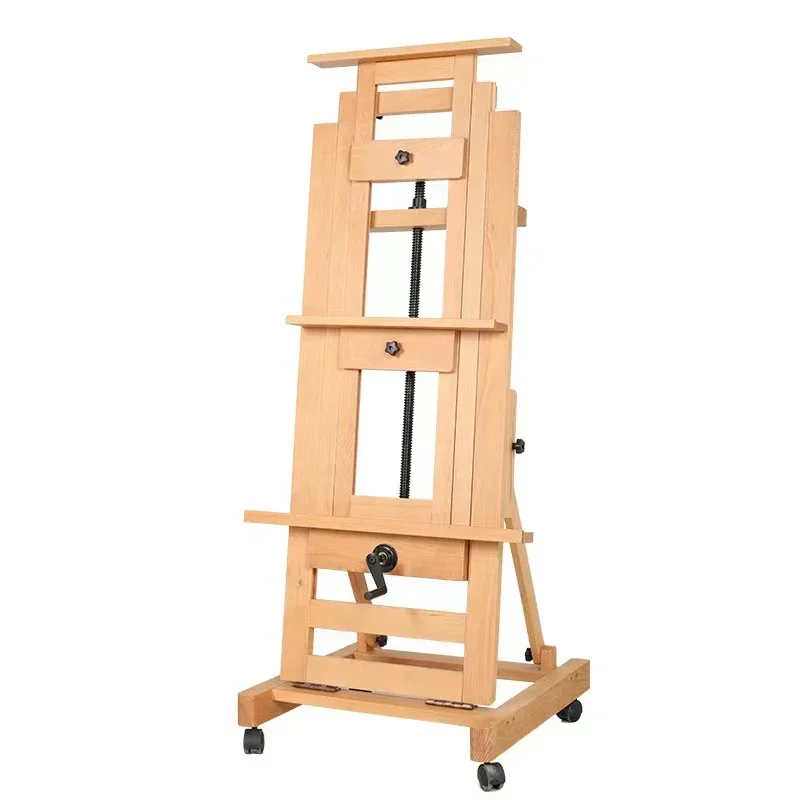 Extra Large Factory New Arrival And Thicken Deluxe Rocker Crank Industrial Style Artist Easel Wooden Painting