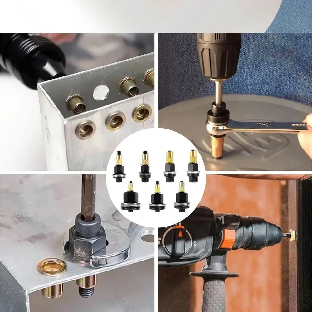 Manual Rivet Nut Tool Carbon Steel Riveter Hand Riveting Applicator Set For M3 M12 Threaded Insert Fastener Hardware Repair