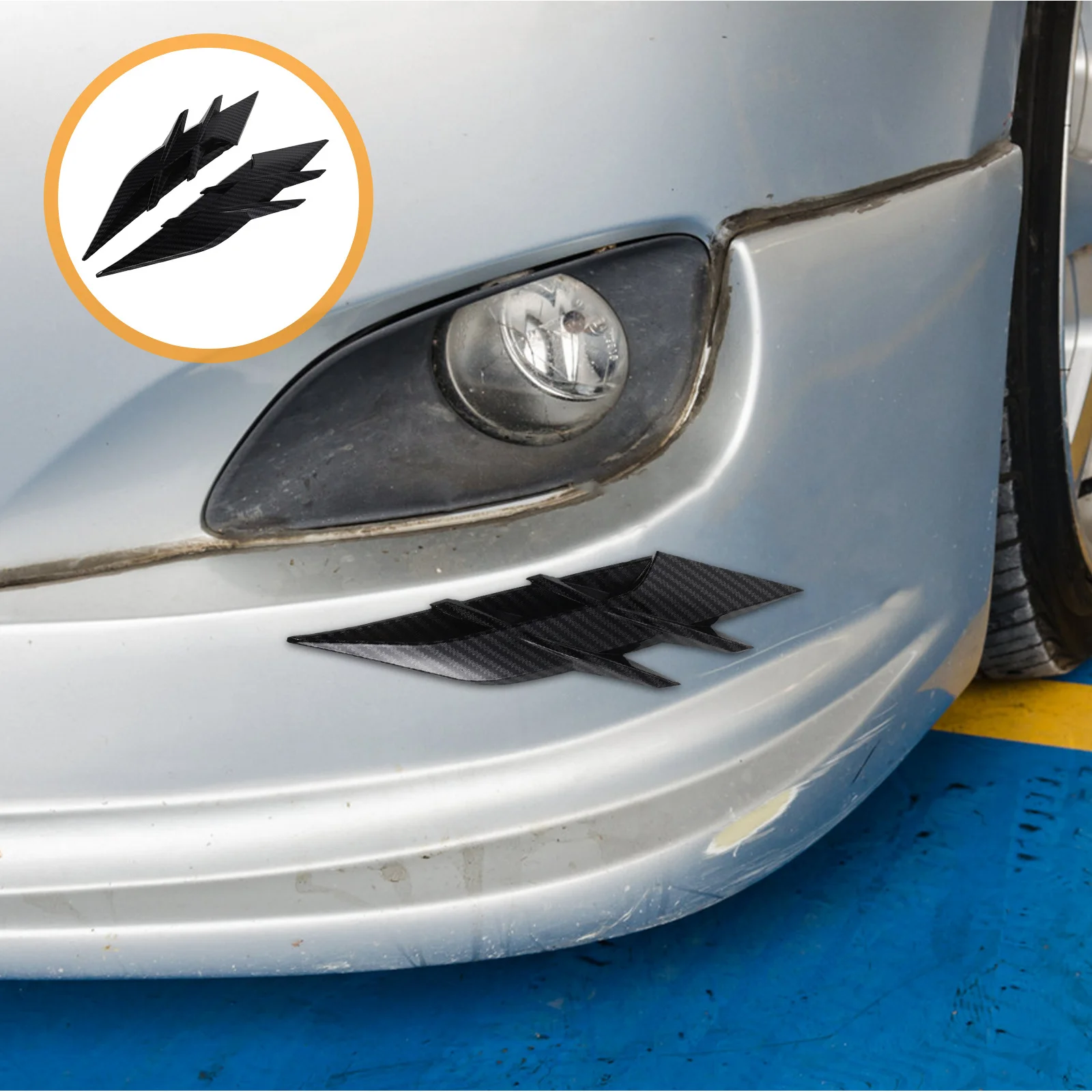 

1Pair Universal Fit Hood Vent Grille - Automotive Shark Gill Style Air Intake Cover Bold Car Hood Decoration Trim for Suv Truck