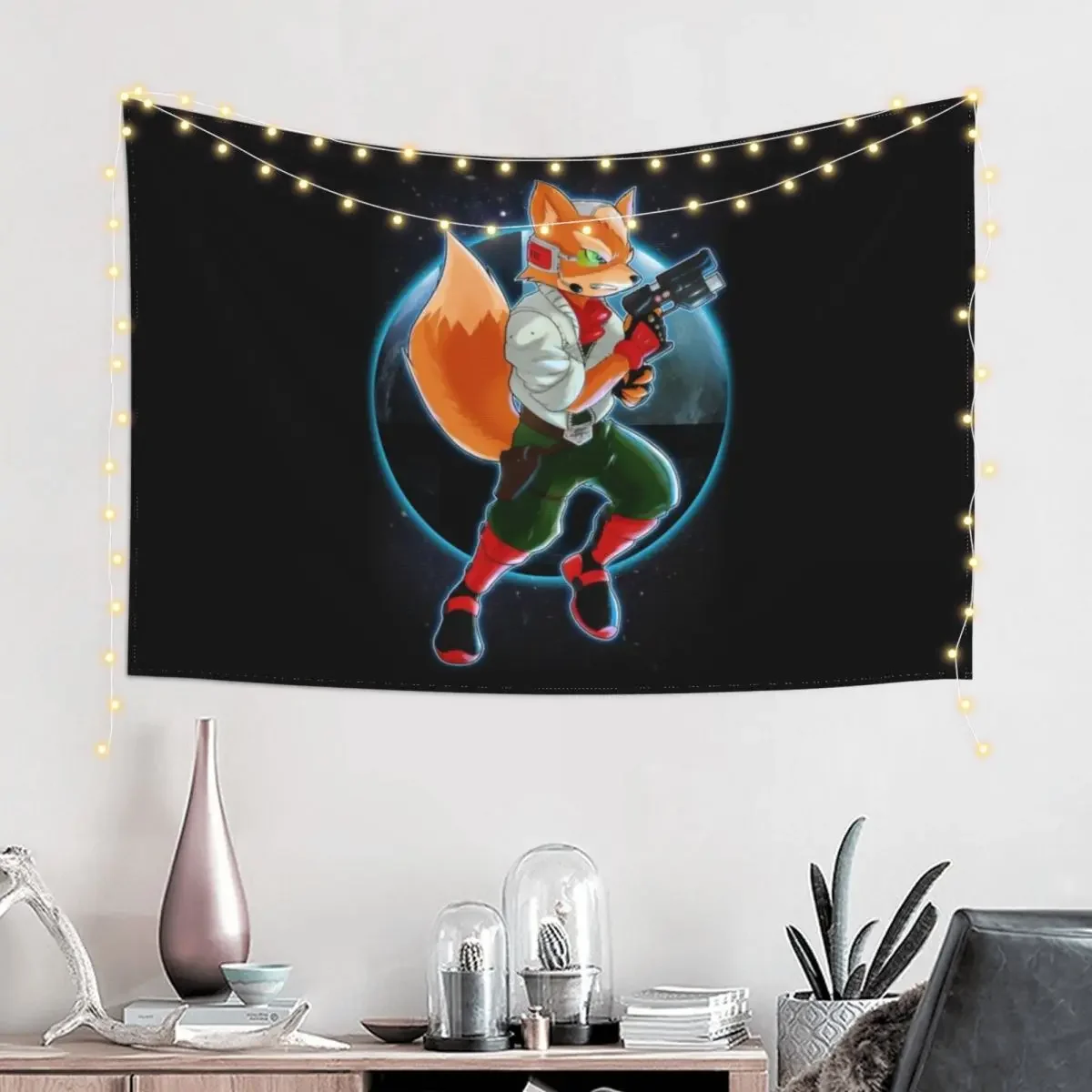 Fox McCloud Tapestry Art Mural Home Decorators Room Decore Aesthetic Tapestry