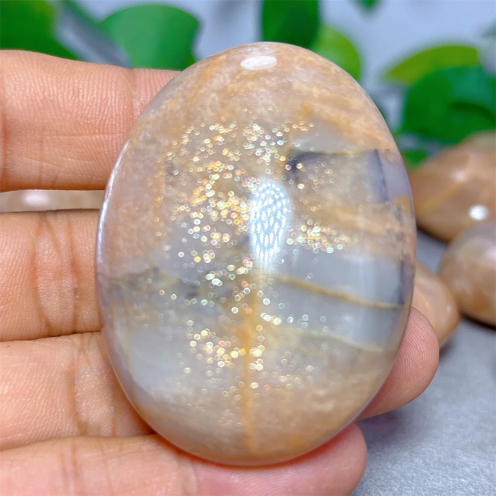 Pierre de lune avec cristal de soleil doré, pierre naturelle, minéraux de quartz, articles de décoration intérieure, Reiki, jardin, cadeaux porte-bonheur, amour, guérison énergétique