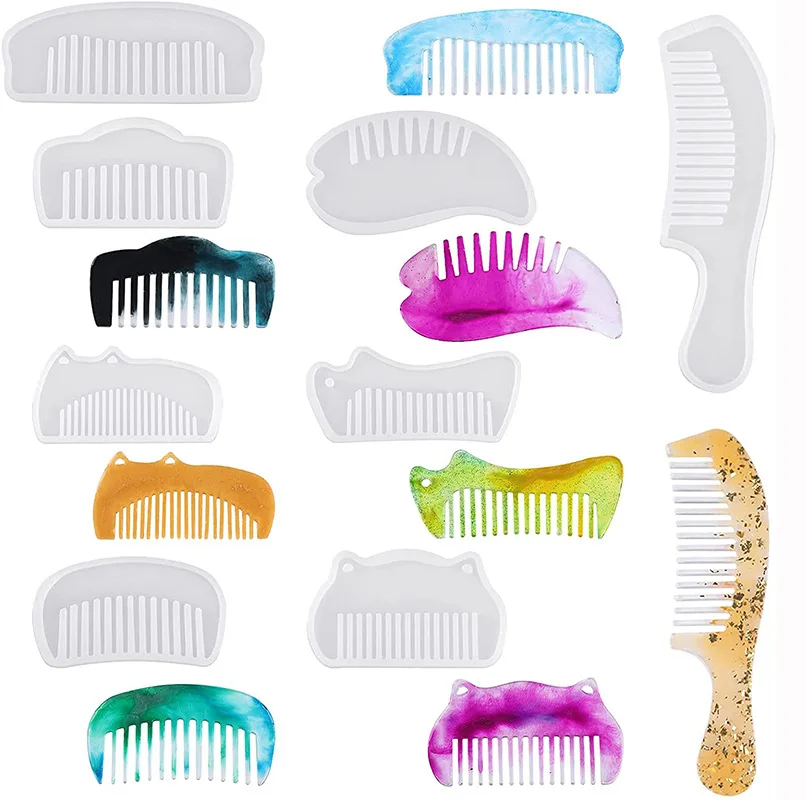 Hand Made Comb Silicone Mold DIY Jewelry Making Crafts Epoxy Resin Molds Creative DIY Handicraft Comb Decoration Tool Gift