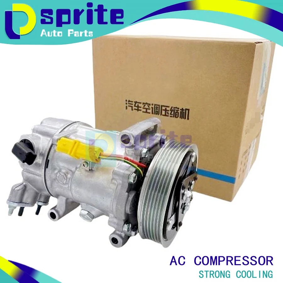 

Компрессор кондиционера SD6C12 для Peugeot 207 208 307 308 508 Partner 9671216280 9678656080 9822826880 9651910980 9659875780 9651910980