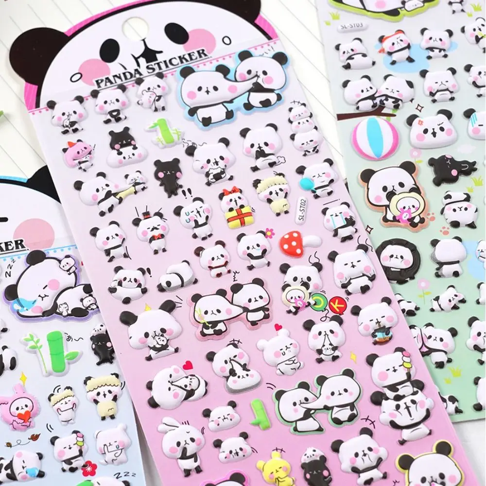 ギフトボックス パンダステッカー 防水 かわいい 3D パンダ バブルステッカー キュートな子供用パンダバブルステッカー