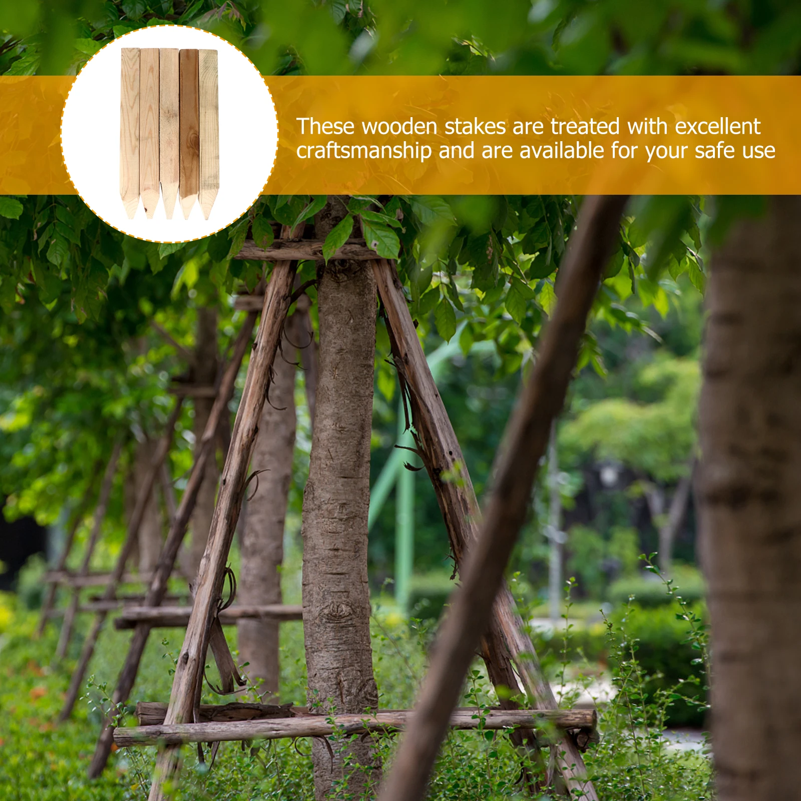 

5pcs Wooden Measurement Stakes Durable Garden Fence Decoration Building Tool Yard Boundary Marker Piling Non-metal