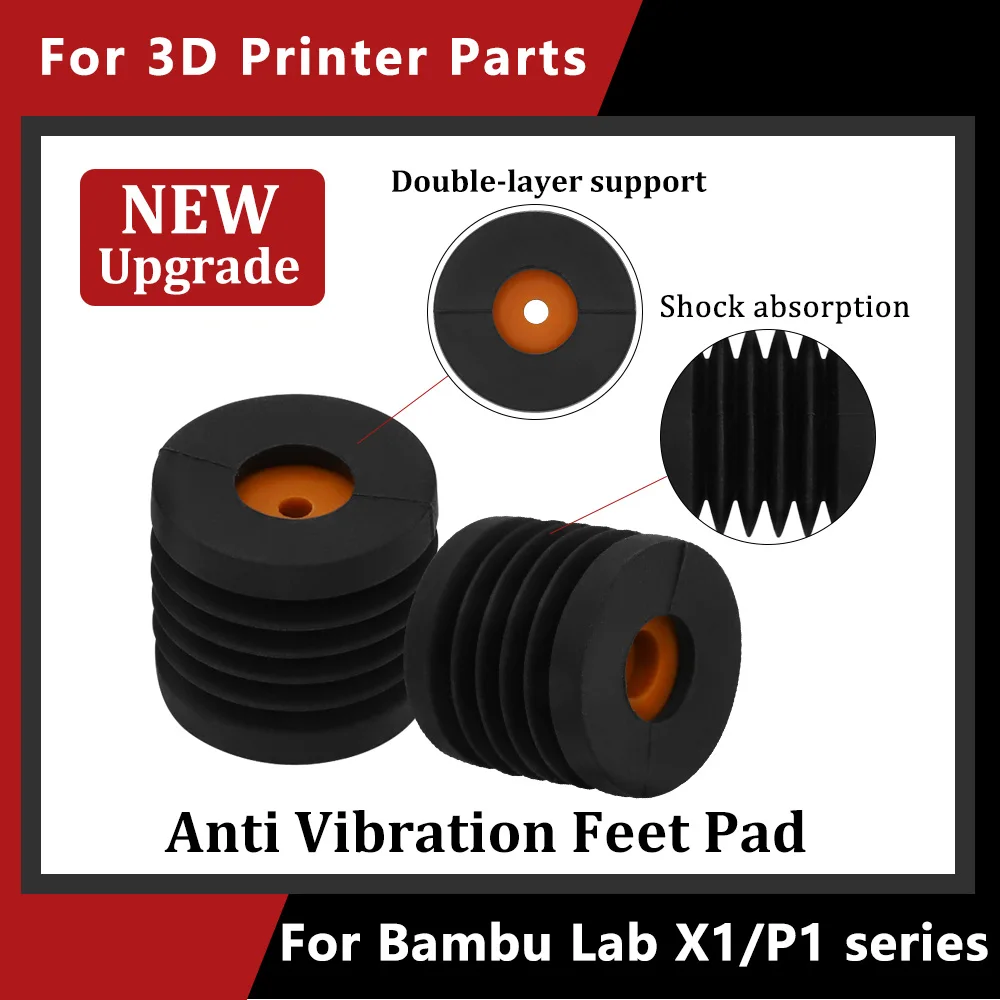 Для Bambu Lab X1/P1 series, обновленная антивибрационная подушечка для ног, супер ударопрочная резиновая подушечка для ног для Ender 3/Prusa MK3/CR-10