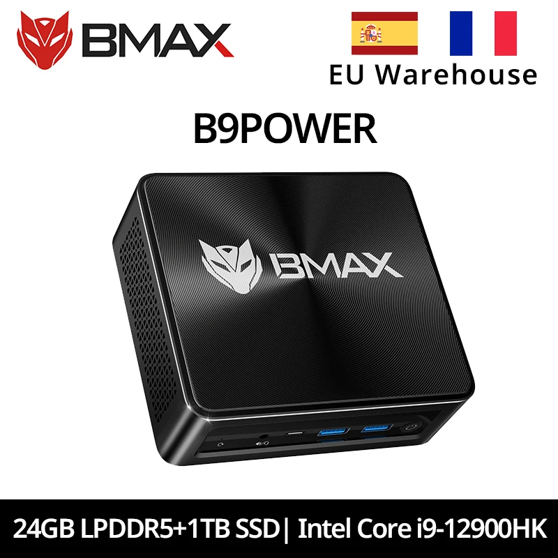 BMAX B9 Power Mini PC Intel Core i9-12900H 14 Cores Max 5.0GHz 24GB LPDDR5 RAM 1TB SSD WiFi 6 Bluetooth 5.2