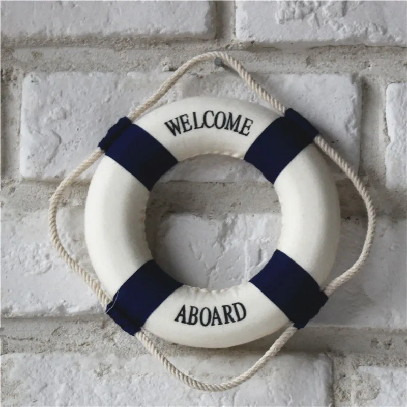 Mediterranean DIY Welcome Wall Door Ornament Life Buoy Foam Crafts Living Room Nautical DecorPub Home Wall Foam Ring Decoration