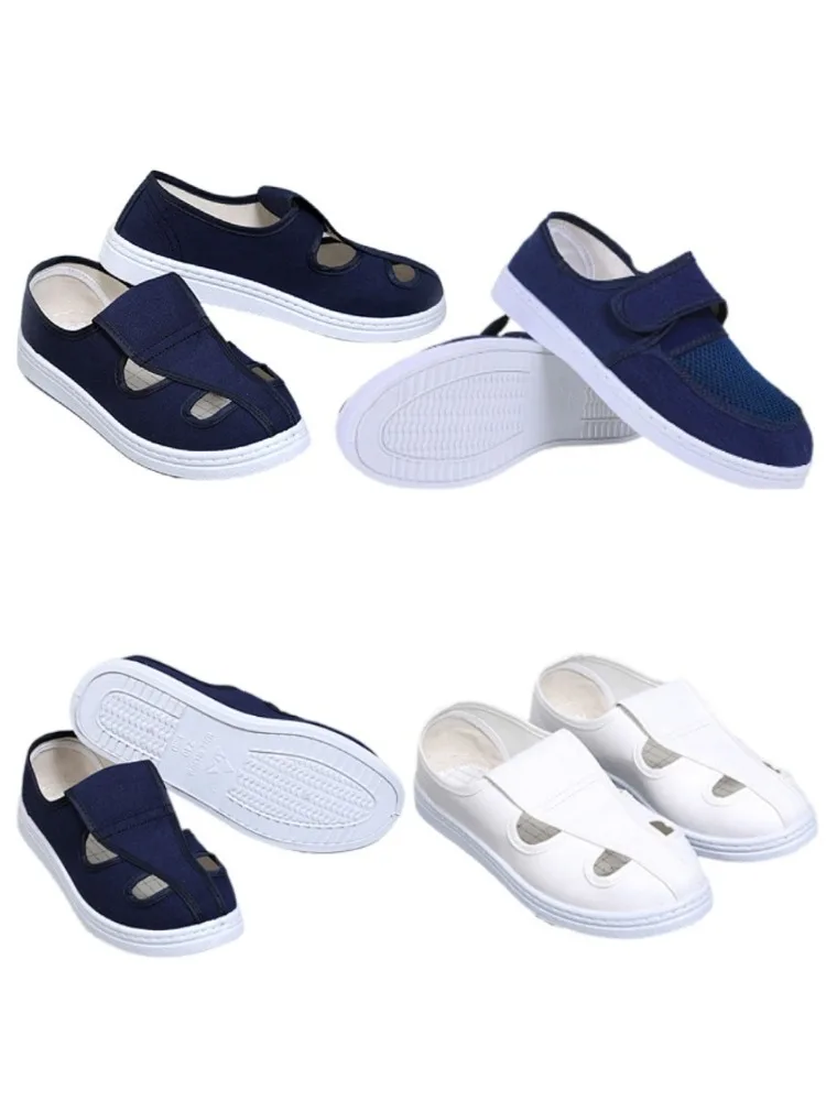 Safety Anti-Static Canvas Breathable Mid-Calf Work Shoes PVC/SPU/PU Sole Hole-Free Design for Factory Assembly Line Staff