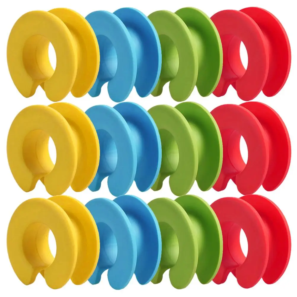 

12 Pcs Windproof Fixing Buckle Anti Slip Silicone Hanger Ring Clothes Drying Rack Garment Accessories Balcony Outdoor Indoor