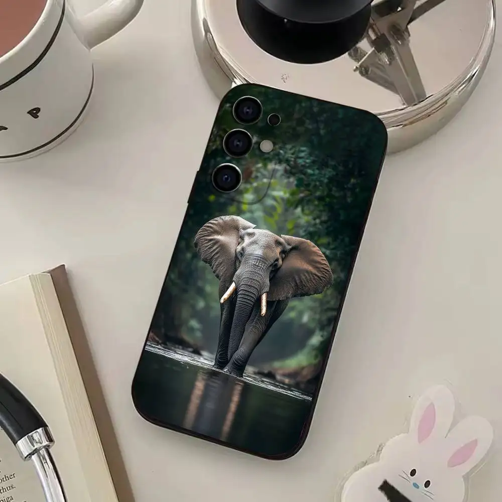 حافظة هاتف على شكل فيل حيواني لهاتف سامسونج S25، S24، S21، S22، S23، S30، Ultra، S20، Plus، Fe، Lite، Note، 10,9,5G غطاء أسود #4
