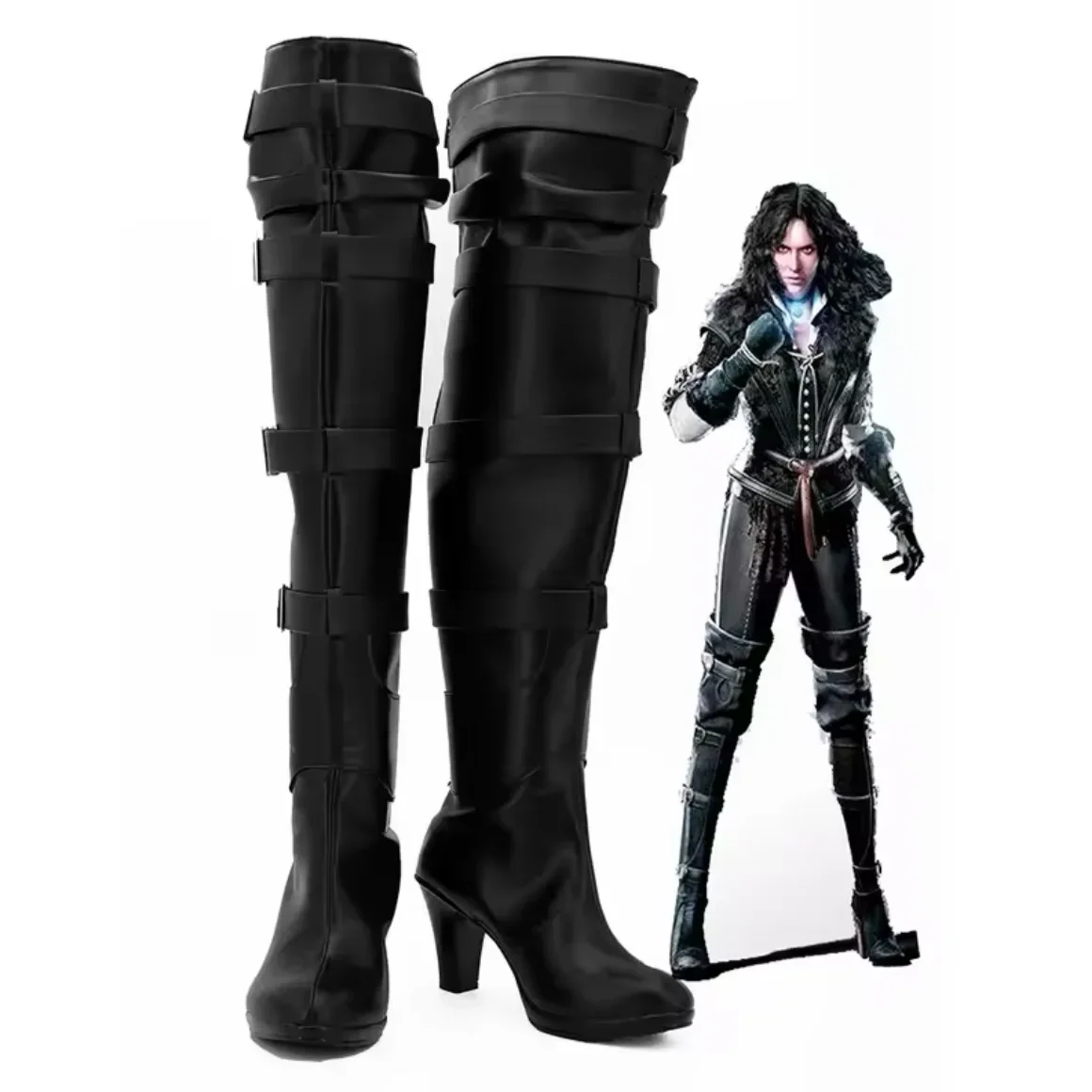 Yennefer Scarpe Cosplay Leggenda Yennefer di Vengerberg Donna Halloween Cosplay Prop Yennefer Stivali su misura