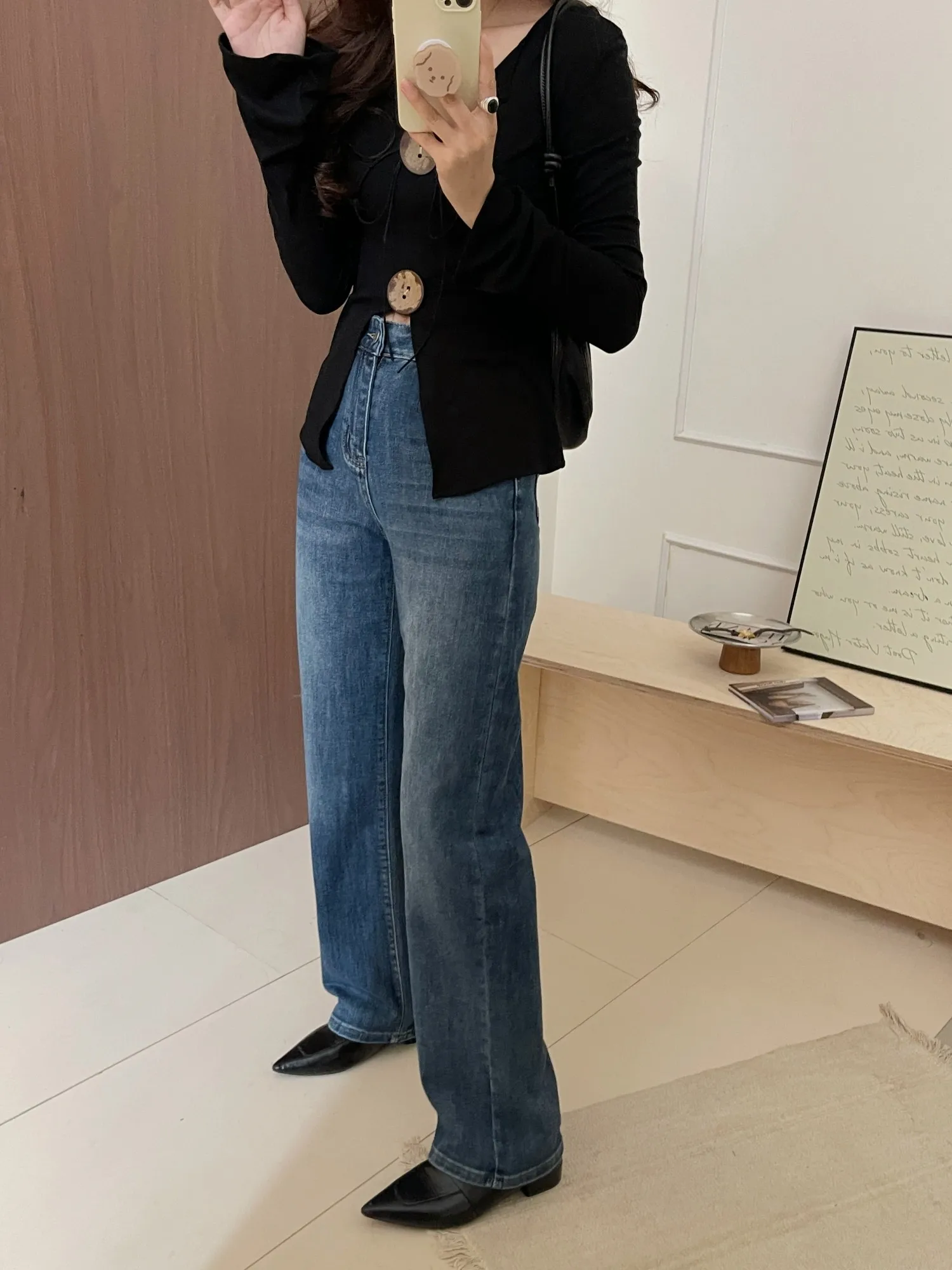 ZHISILAO Vintage Straight Jeans Women Classic Cotton Stretch Blue Full Length Denim Pants Streetwear 2024 Autumn Winter
