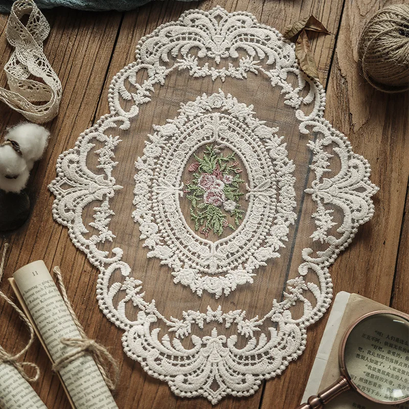 

Circular manual crochet hook flower tablecloth cloth art hollow home living room tea table cloth dust cover retro decoration