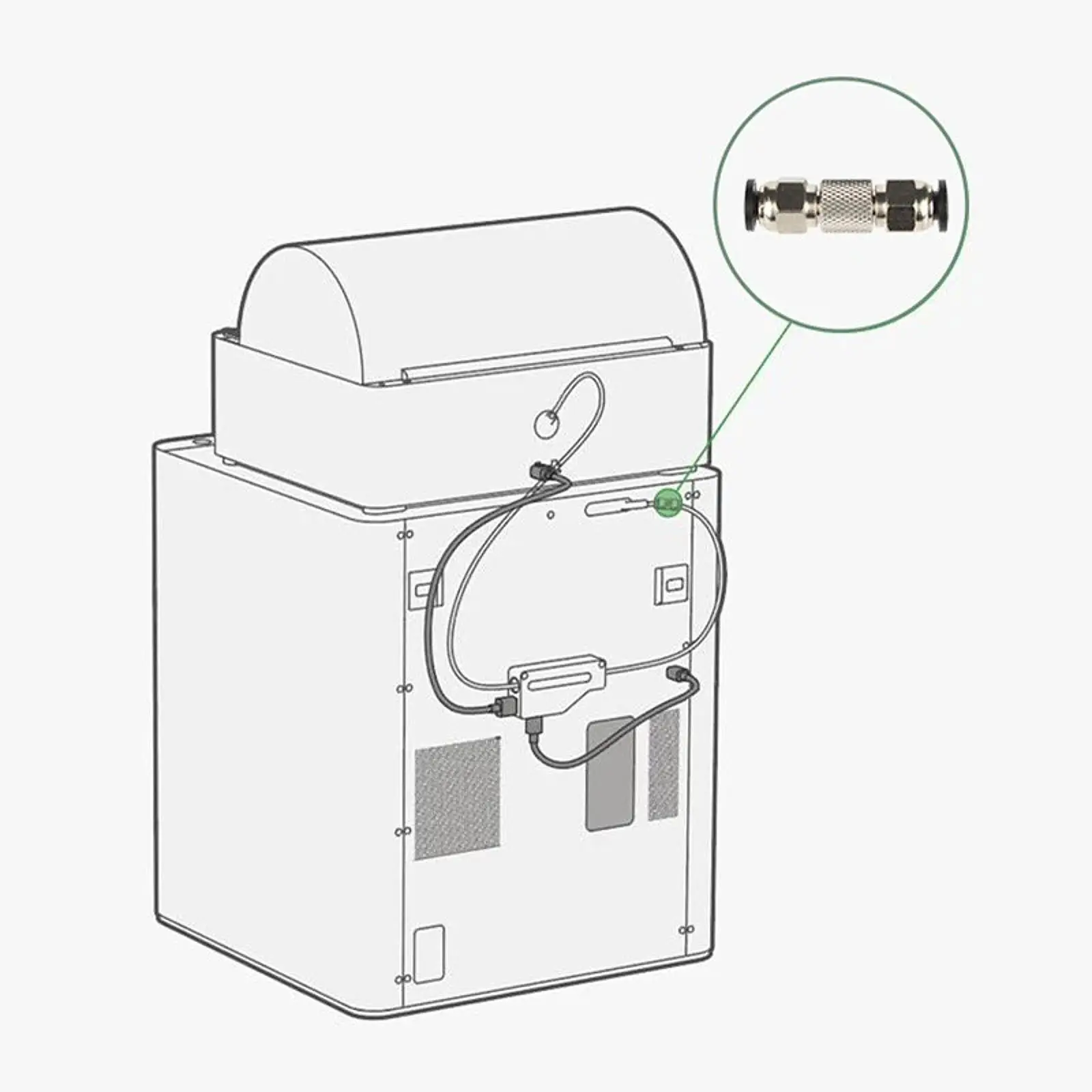 Konektor Tabung Umpan PTFE Pasang dan Mainkan Pemeliharaan Peralatan Ekstruder Pengganti Langsung Konektor Pneumatik Aksesori Printer 3D