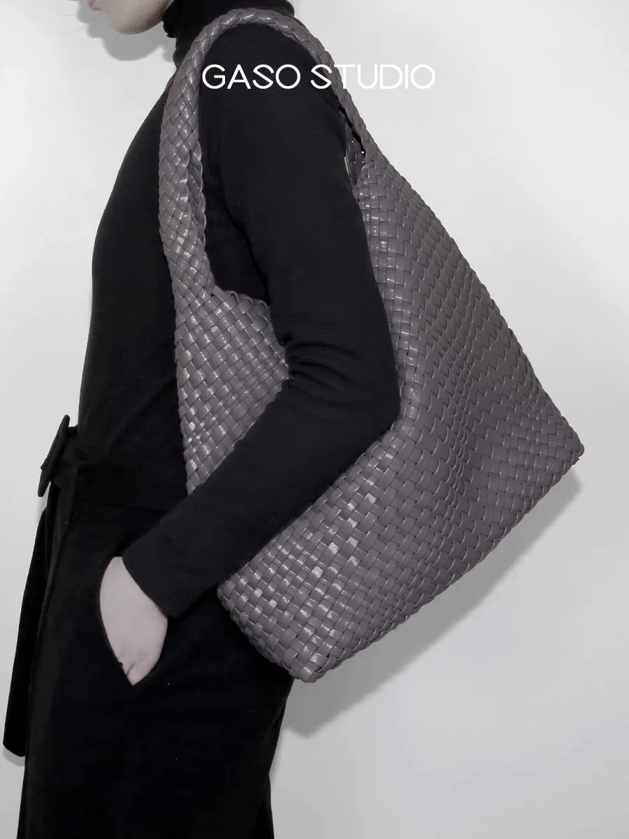Leichte, luxuriöse, handgefertigte, gewebte PU-Tasche, Designer-Tasche mit Tragegriff, tägliche Pendeltasche für Damen, einzelne Umhängetasche, Freizeit- und Outdoor-Reisetasche – Detail 18