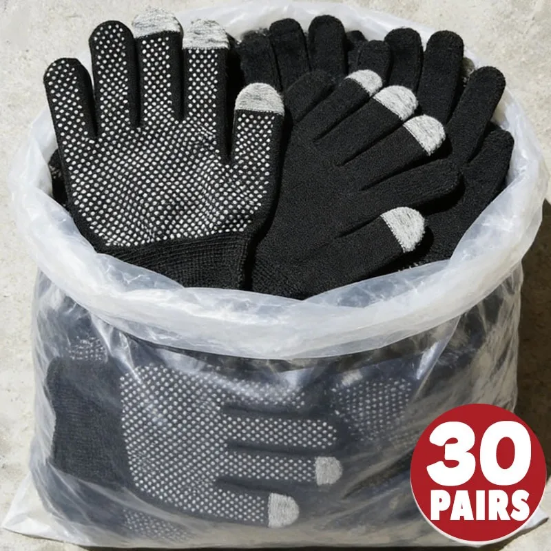 1-30ペアの屋外用タッチスクリーンフィンガーレスグローブ、グリップ付き日焼け防止、サイクリング、ランニング用