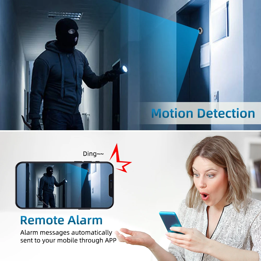 Camluxy Tuya 1080P Mini Wifi Door Eye Camera 150°Wide Angle Video Doorbell Motion Detection Door Viewer Home Security Protection