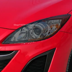 For Mazda 3 2008-2012-Accessories -Car Headlight Protective Film Headlamp Restoration Transparent Black TPU Car Sticker