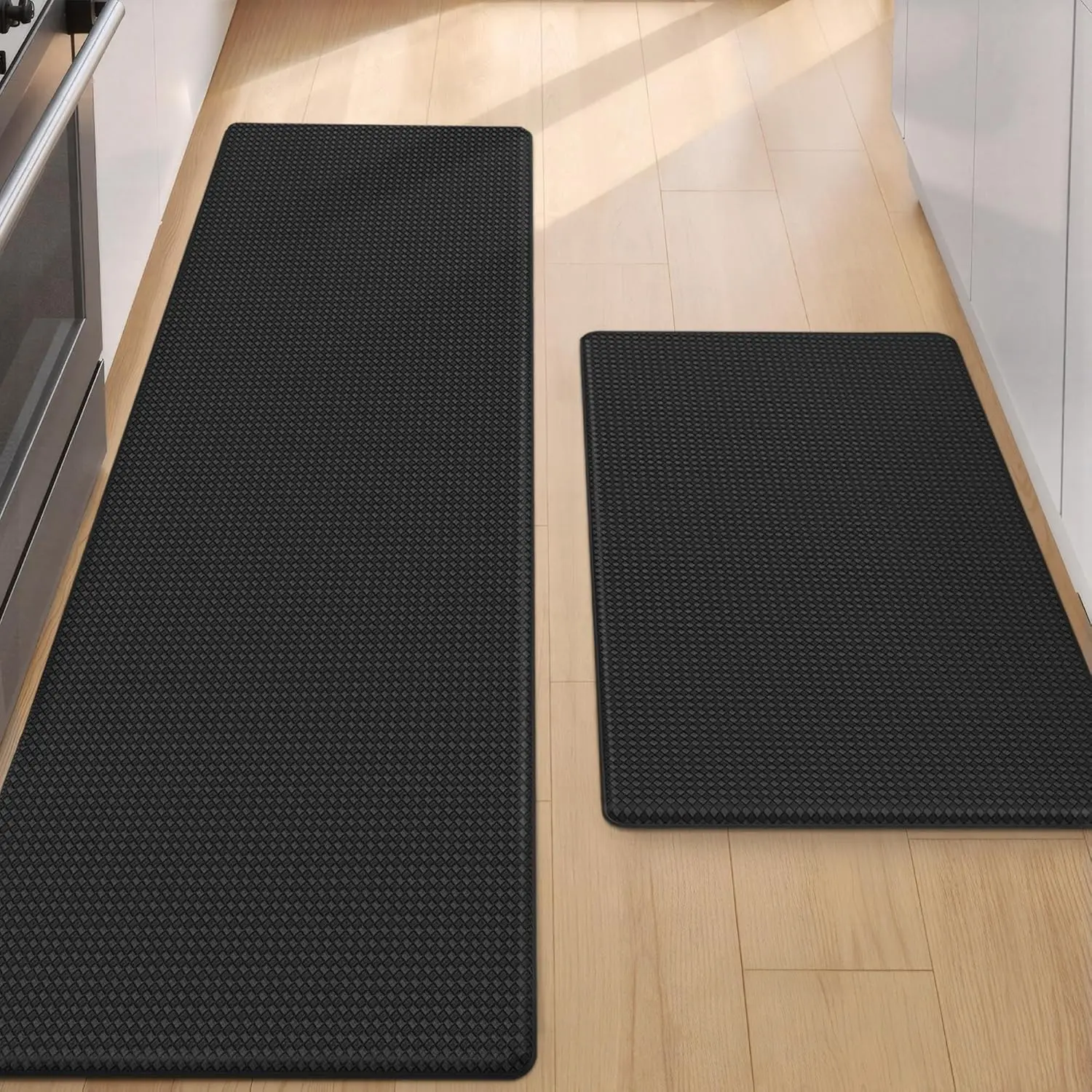 

Anti Fatigue Cushion Padded Kitchen Mat for Floor - 17x29+17x59, Easy Clean, Waterproof & Oil Proof