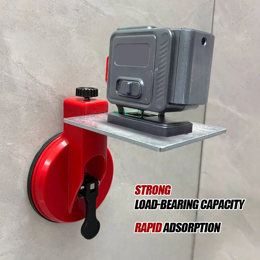 No Drill Laser Level Wall Mount Bracket with Suction Cup, Adjustable Support Holder for Tile and Glass
