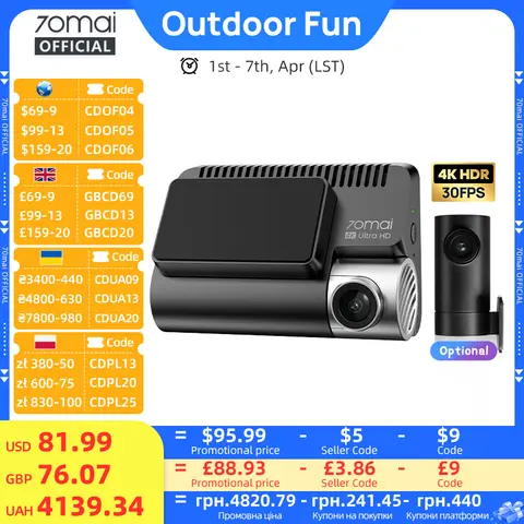 A800S 4K UHD Dash Cam with GPS 70mai