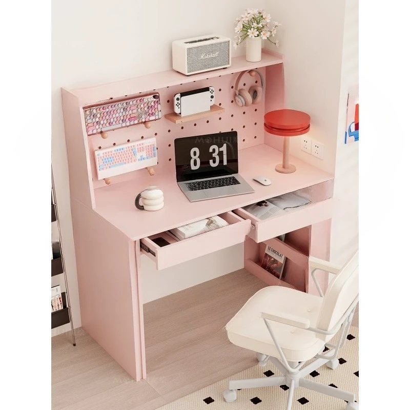 

Computer desk purple with bookshelf plus hole board dopamine furniture