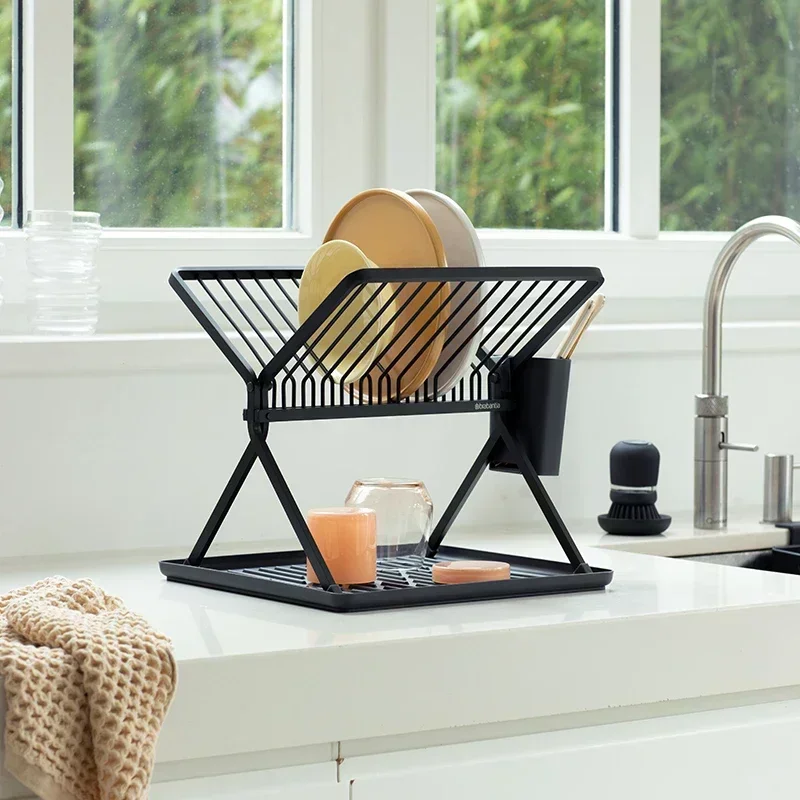 Dish Drain Rack Kitchen Storage Basket Rack