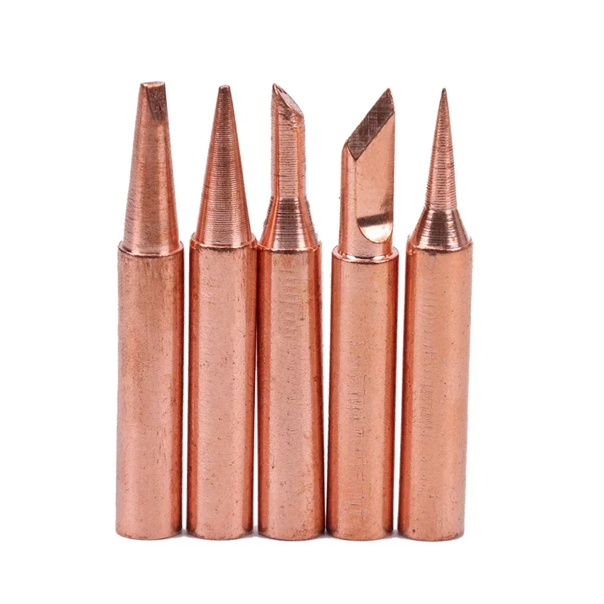 

5PCS 900M Soldering Iron Pure Copper Soldering Iron Head Set Inside Hot Bare Copper Electric Iron Tip Soldering Tools