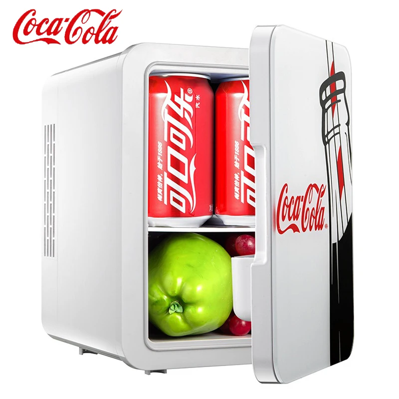 Coca-Cola 4L Mini Refrigerator Multifunction Cosmetic Dormitory Warmer Cooler Fridge for Home Car Small Portable Fridge 12V/220V