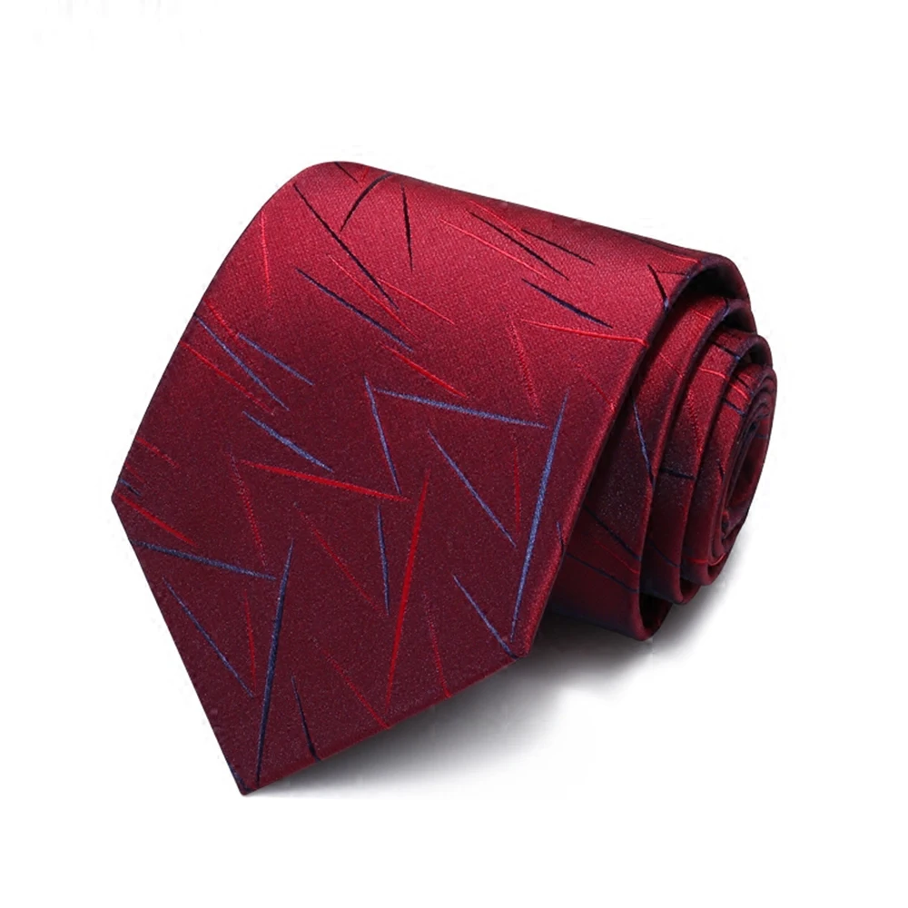 High Quality Brand Designer 8CM Red Men\'s Tie Fashion Formal Wedding Business Necktie for Men Accessories Gift