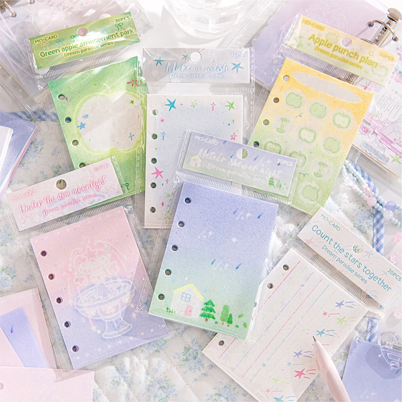 30 Sheets Dream Paradise Memo Pad M5 Loose Leaf Notebook Decoration Scrapbooking Material Paper diy Collage Message Notes Paper