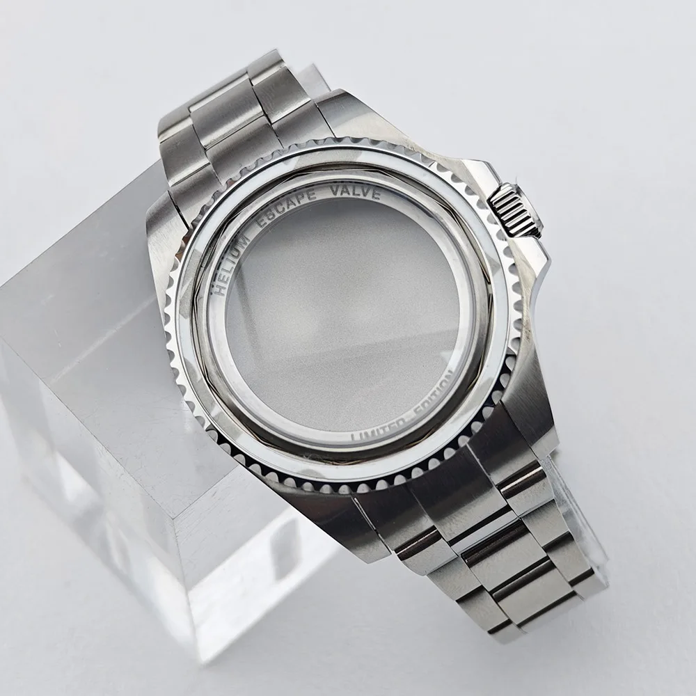 

44mm silver large case, sapphire glass without bezel, suitable for NH35nh36NH70 movement, suitable for 28.5mm dial accessories