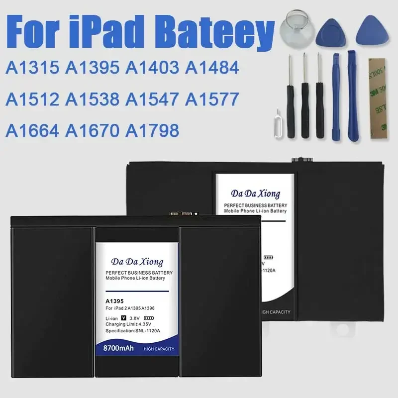 DaDaXiong Bateria For  iPad mini 1 1st 2 3 4 5 6 Air 9.7 10.5  12.9 inch Generation A1793 616-0448 616-0478 in Stock