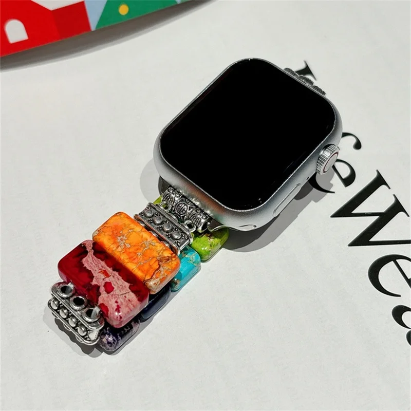 Natural Stone Strap for Apple Watch Band 38/42mm 40/44mm 41/45mm Elastic Smartwatch Bracelet for Iwatch Series 9 8 7 Ultra 2 49m