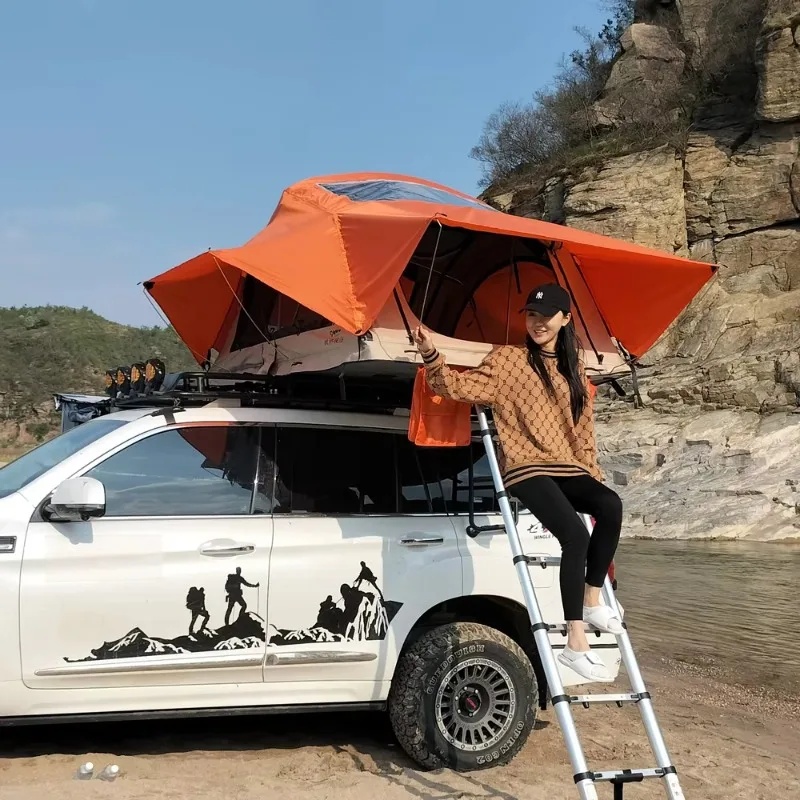 

BNM 2023 4x4 Soft Shell Canvas Roof Top Tent 3-Person Outdoor Camping Hiking Car Rooftop Shelter